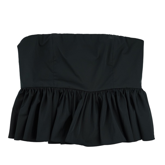 J.CREW Size 14 Strapless Taffeta Peplum Top - Black BN144 - Picture 2 of 4